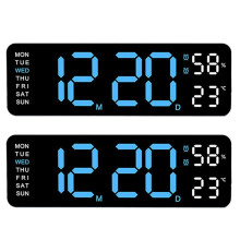 Reloj Electrónico Multifuncional Simple, Rectangular, con Fuente , Despertador, Se Puede Colgar o Colocar de Pie B