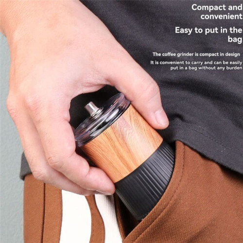 Manual Coffee Grinder Coffee Machine Wood Grain Color 1