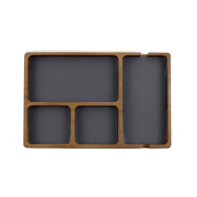 Houten Opbergdoos voor op Het Bureau met Compartimenten voor Brillen, Mobiele Telefoons en Andere Spullen. Opbergdoos van Massief Hout.