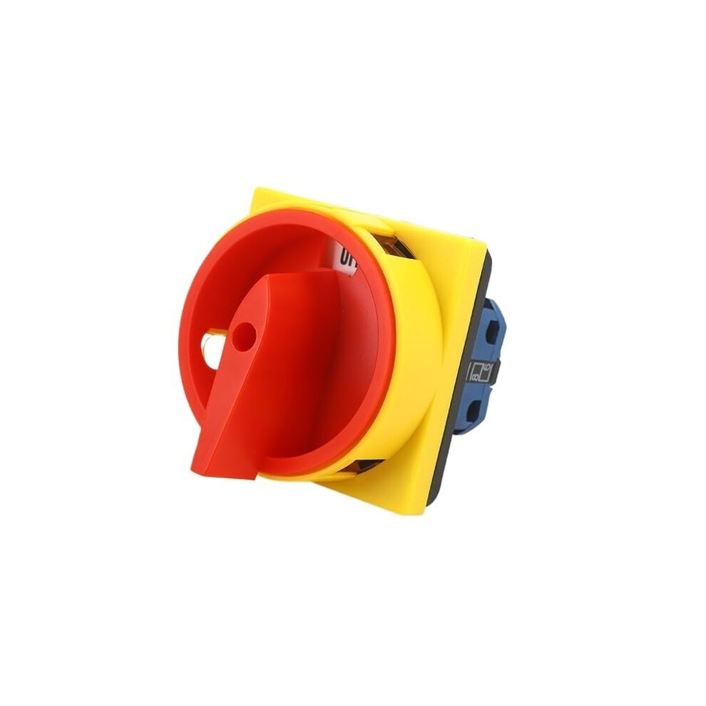 20A 2 Pole Rotary Cam Switch With Padlock Safety Lock, 64X64mm Panel Mount Changeover 9382693291509