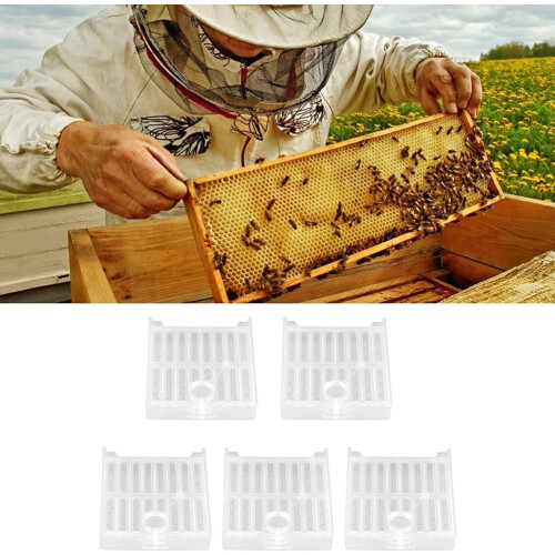 Beekeeping Bee Transport Cage Set 5pcs Durable Plastic Queen Catcher EscapeProof Design 1