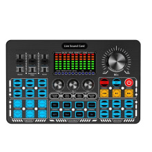 Q6S Live-Ljudkortsljudgränssnitt med DJ-Mixereffekter och Voice Changer-Ljudmixningskonsol för Streaming