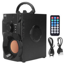 Boxă portabilă cu bas puternic și lumini LED, radio FM wireless Bluetooth, subwoofer, telecomandă, durată lungă de viață a bateriei, ieșire