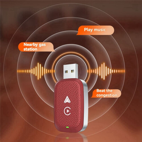 Wireless 2-In-1 Autoadapter Draadloze Carplay Autonavigatie Android AUTO Interconnectie Conversie Box Rood 2