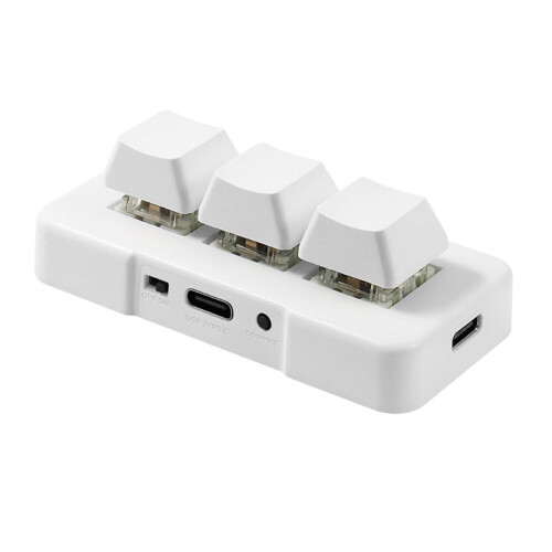 3key Mini Customized Keyboard With Mechanical Blue Switch USB Bluetooth DualMode White For Office Gaming Multimedia