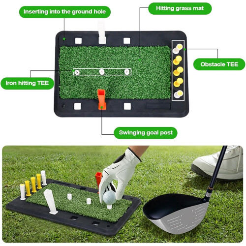Golf Hitting Mat with Durable Turf Surface, AntiSkid Rubber Base, Indoor Outdoor Golf Practice Mat 1