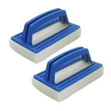 2Pcs Pool Cleaning Brush with Handle, Swimming Pool Wall Scrubbing Sponge for Spa, Bathtub, Fish Tank