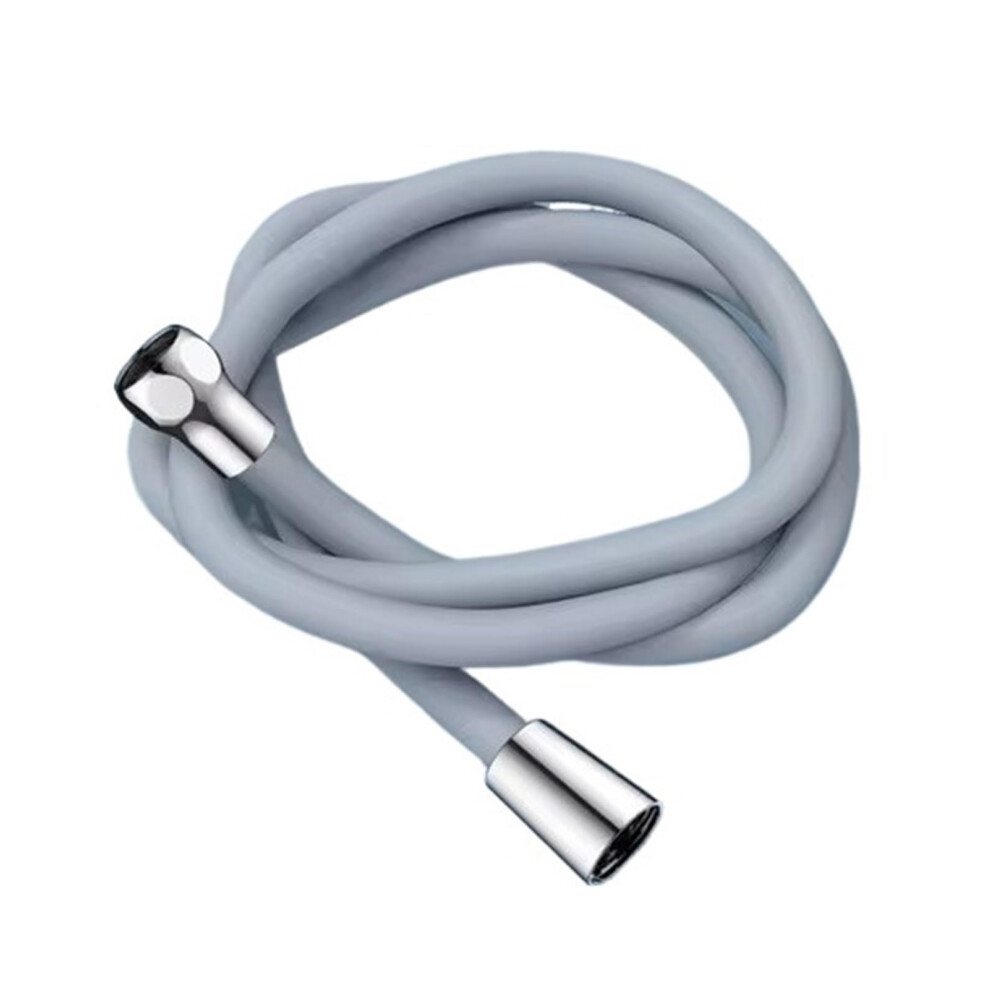Upgraded 1.5/2/3M Silicone Shower Head Hose Flexible Antiwinding Pipe Pressure Powerful Shower Tube Bathroom Accessories(Light Grey,2M) 9382693154385