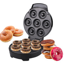 Electric Donut Maker with NonStick Coating, DoubleSided Heating, Makes 7 Donuts