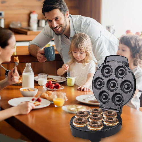 Electric Donut Maker with NonStick Coating, DoubleSided Heating, Makes 7 Donuts 1
