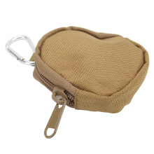 Mini Round Nylon Carry Pouch 1000D Wearproof Key Bag with Triangle Buckle Tan