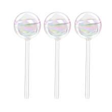 3 Pcs Iridescent Glass Self Watering Globes for Indoor and Outdoor Plants, Automatic Watering Bulbs