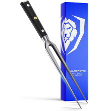 Carbon Stainless Steel Carving Fork with Dual Prong Precision and Ergonomic G10 Handle 18cm