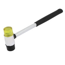 78mm Rubber Mallet DualPurpose Hammer with Ergonomic Leather Grip Black 26cm Handheld Tool