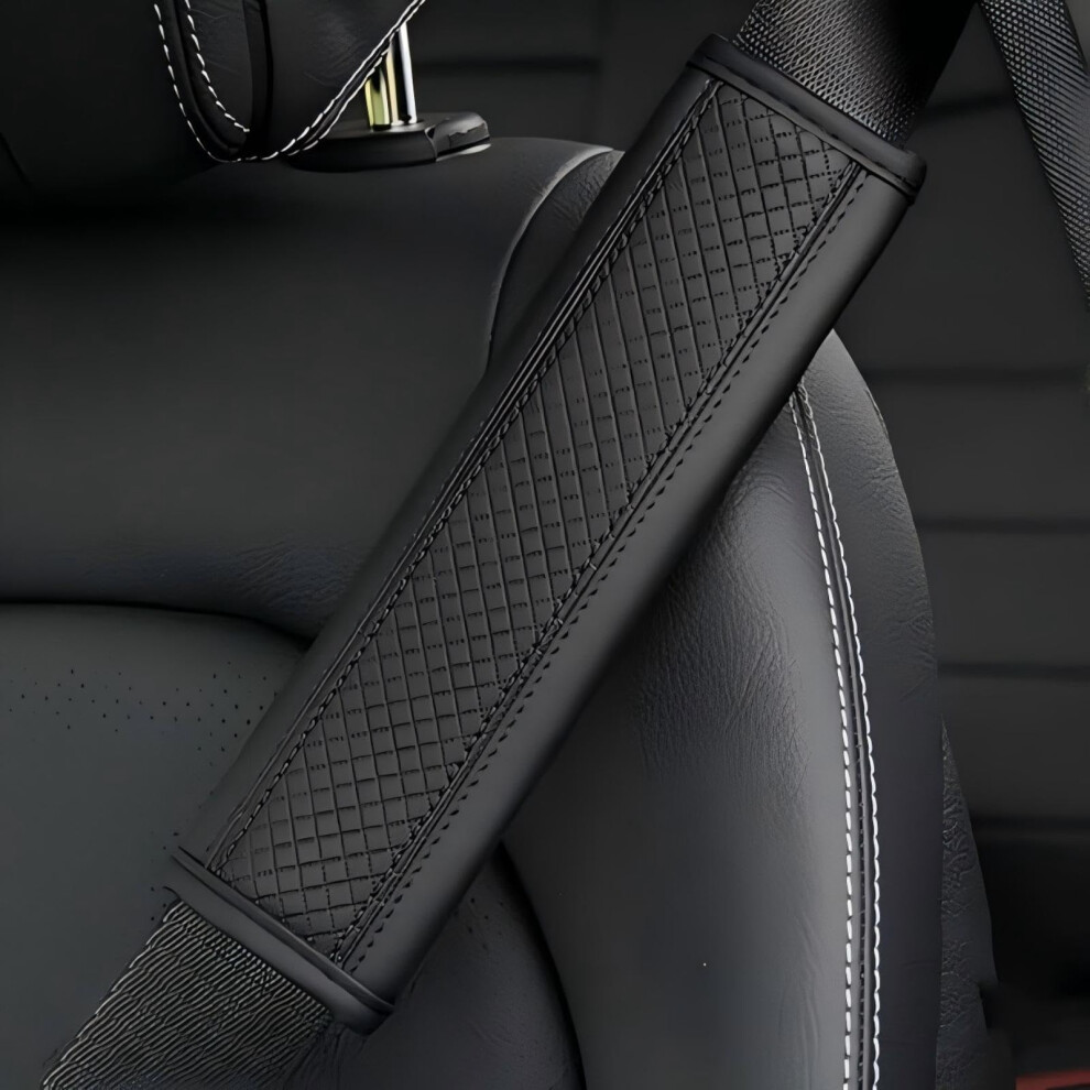 2Pcs Leather Seat Belt Shoulder Pads For Hyundai Equus 20102017, Breathable Comfort Protectors 9187378372951