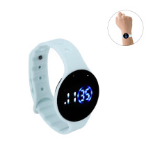 Kinder Digitaluhr wasserdicht 8009 Hellblaue Silikonarmband