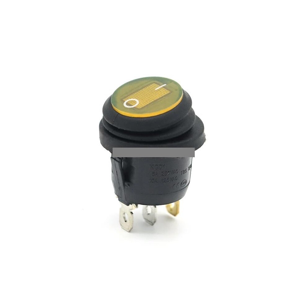 Waterproof Rocker Switch 12V24v 3 Pin On/Off Round With Led Indicator For Car Boat Yellow 9187378373330