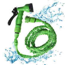 100ft Expandable Garden Hose with 7 Spray Patterns, 3/4in and 1/2in Leakproof Flexible Water Hose for Car Wash and Garden