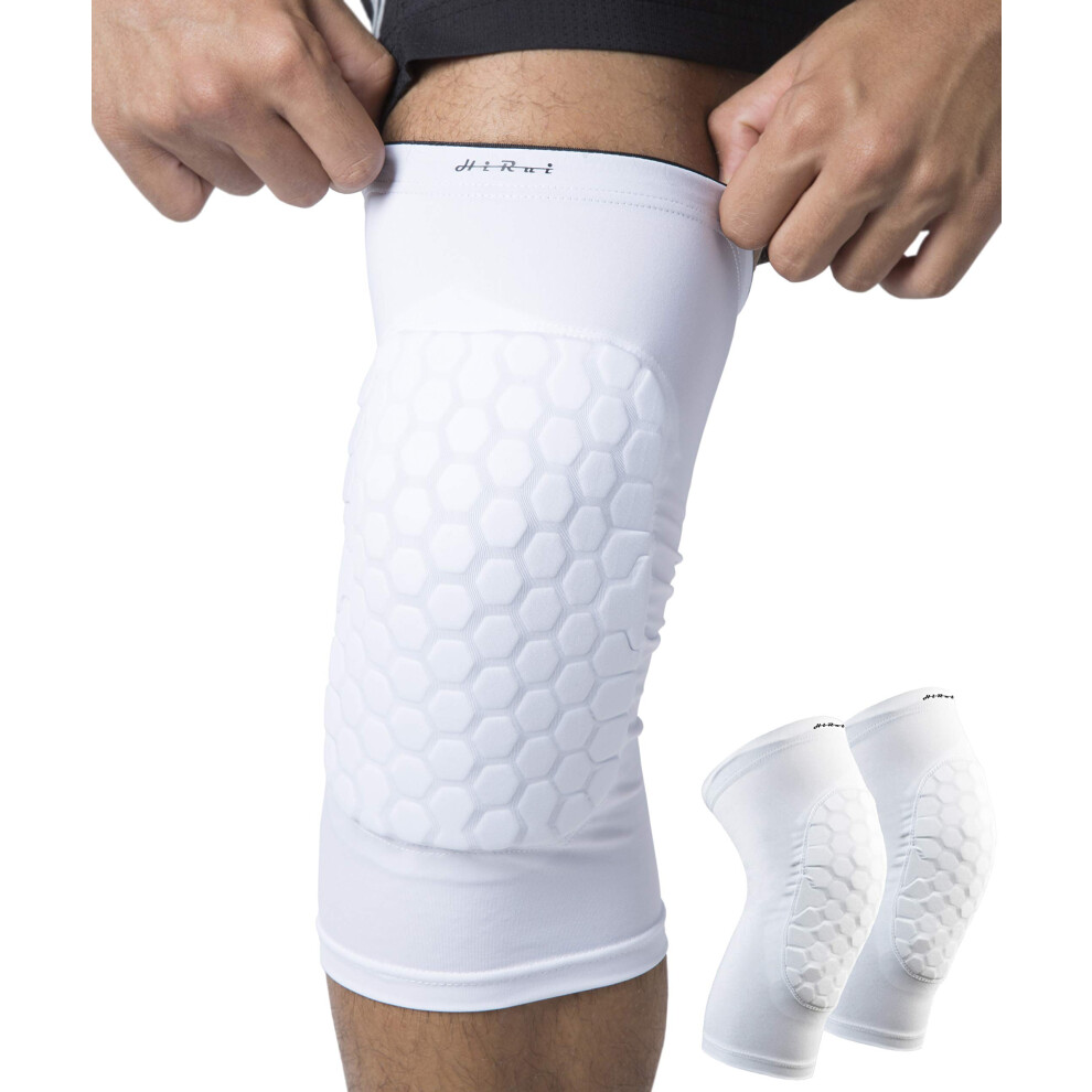 Knee Pads For Basketball And Baseball, Compression Knee Sleeve For Volleyball, Football, Cycling, Running, Unisex Xl, White 9187378373453