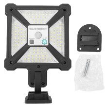Motion Sensor Solar Lights Outdoor Security Lighting Adjustable Multi-Head High Brightness LED Flood Light IP65 Waterproof Smart Detection Wall Light