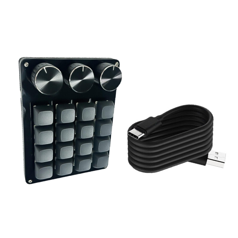 16 Key Macro Gaming Keypad With Triple Programmable Knobs Usb For Gaming And Multimedia Control 9187378373637