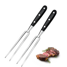 2pcs Stainless Steel Meat Fork with NonSlip Plastic Handle, 26cm Grill Fork for BBQ and Kitchen