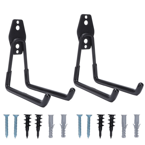 Durable Iron Garage Storage Hooks 2Pcs Space-Saving 5.1in 1