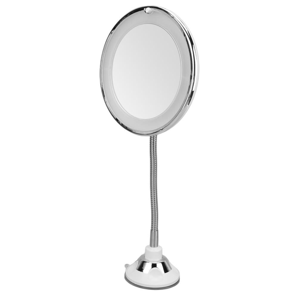 Light Led 10X Magnification Mirror With Suction And Adjustable Gooseneck
