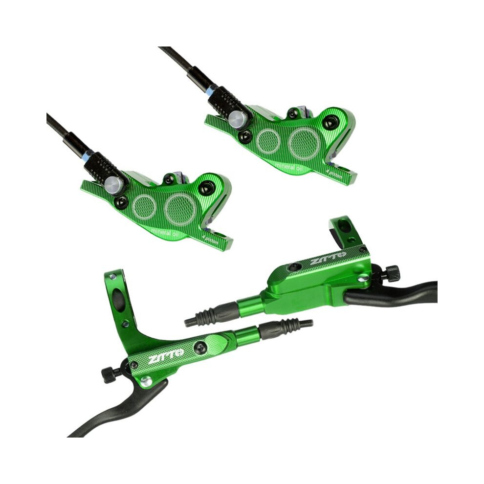 Ztto High-End Four-Piston Oil Brake Oil Disc Mountain Bike Hydraulic Disc Brake Bilateral Brake Oil Disc Green 6032565289655