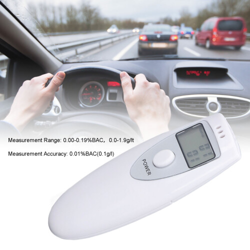 Portable ABS Alcohol Tester, Accurate Breath Analyzer, White 2