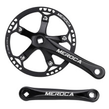 MEROCA Pédalier de Vélo à Trou Carré Pédalier de Vélo Pliable Rapide 45T Trou Carré 170MM 130 BCD Manivelle Noir