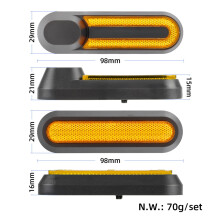Set of 4 Electric Scooter Reflective Wheel Covers with Screws, 98*28*21mm