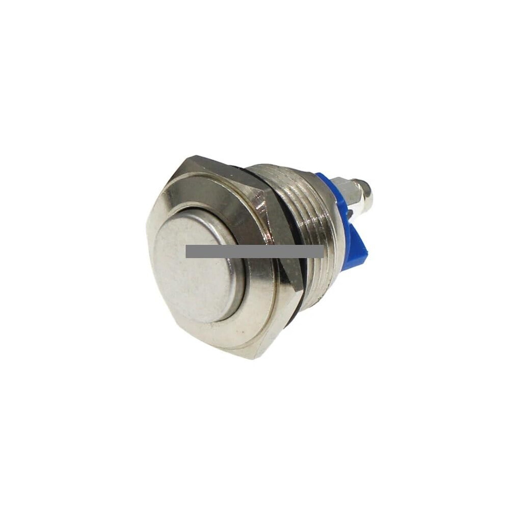 16Mm Metal Push Button Switch Ip67 Nickel Plated Brass Selfreset 1No Momentary Round Panel Mount 9347817540505