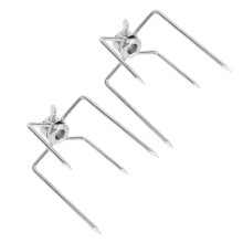 2Pcs 304 Stainless Steel Rotisserie Meat Forks with 4 Claws for BBQ Grills and Air Fryers