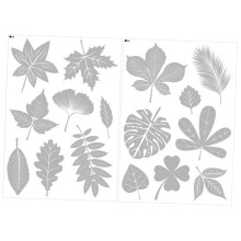 Collision Window Clings Leaves Decals Static Cling Stickers Movable Reusable Bird Warning Signs For Home Office