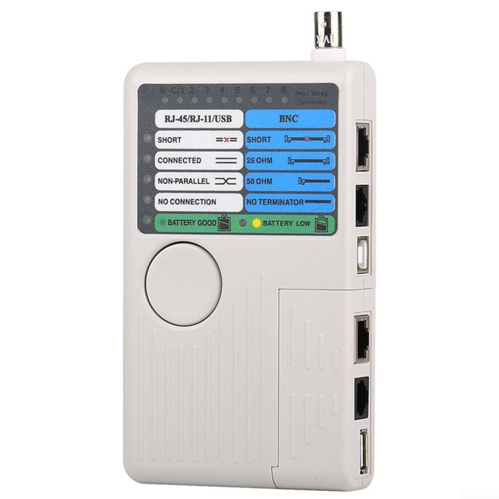 4In1 Network Cable Tester Rj45 Rj11 Usb Bnc With Led Indicators And Remote Testing 9382693159298