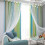 2pc Gradient Star Pattern Double Layer Blackout Curtain 100*130cm to 134*270cm 2