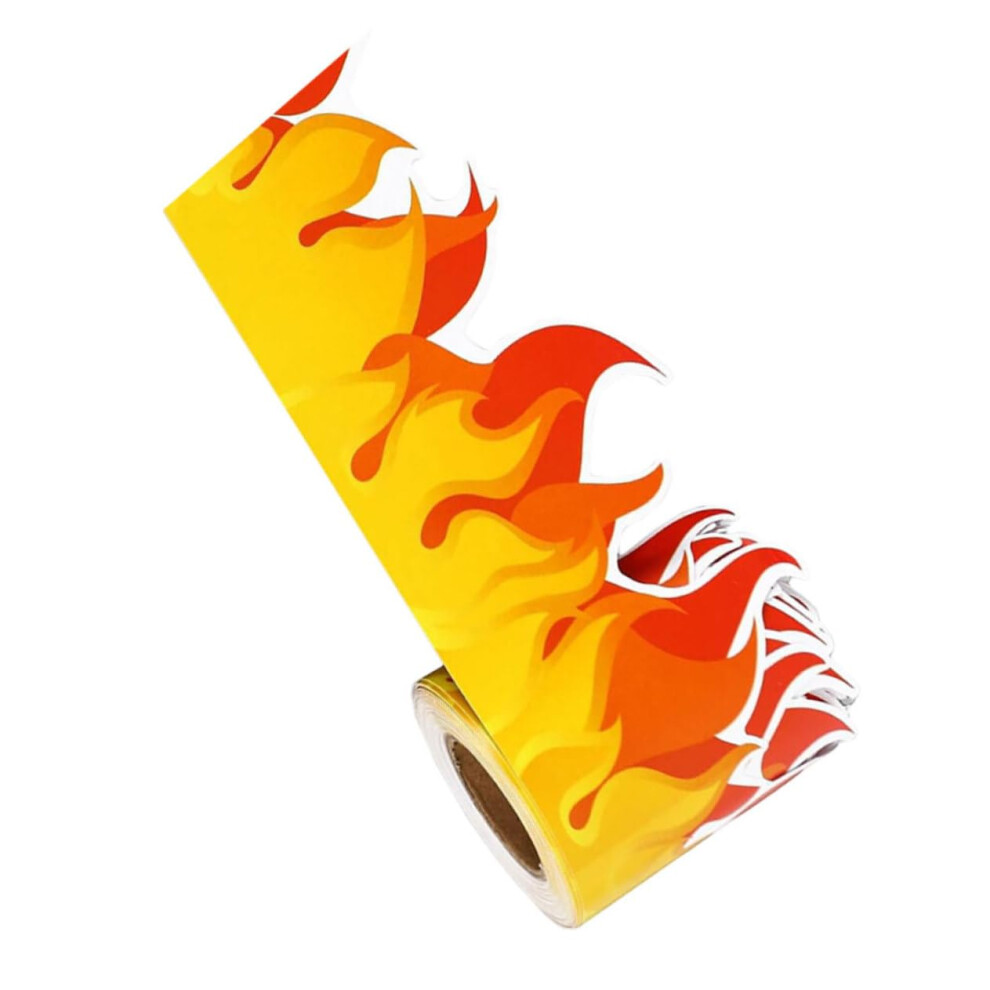 Flame Trim Border Sticker Fire Shaped Bulletin Board Border Decal For Classroom Nursery Wall Decor Back To School Party