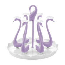 Bottle Drying Rack Cups Dryer Stand, PP Plastic, Lilac, 27x24cm, Six Cups, Travel, OverSink Counter Organizer