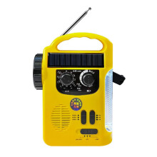 Pocket Hand Crank Emergency Radio 1200Mah AM/FM Solar Radio med LED-Ficklampa SOS-Larm för Utomhusäventyrscamping