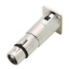 Three-Core D-Type Metal Socket for Audio Connection Converter XLR Mounting Base XLR Male to XLR Female