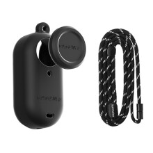 Beschermhoes voor Shadowstone voor GO 3S Siliconen Hoes Duimcamera Lensdop Beschermhoes met Draagkoord Zwart
