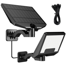 Luz Solar Lámpara Solar LED para Exteriores IP65 Lámpara Solar Impermeable para Jardín Ángulo de Iluminación Ajustable para Pared Patio Calle B