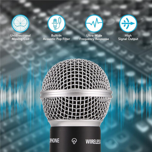DEBRA PROFESSIONAL AUDIO Draadloze Handmicrofoon UHF Draadloze Microfoon voor Live-Uitzending van Interviews 2