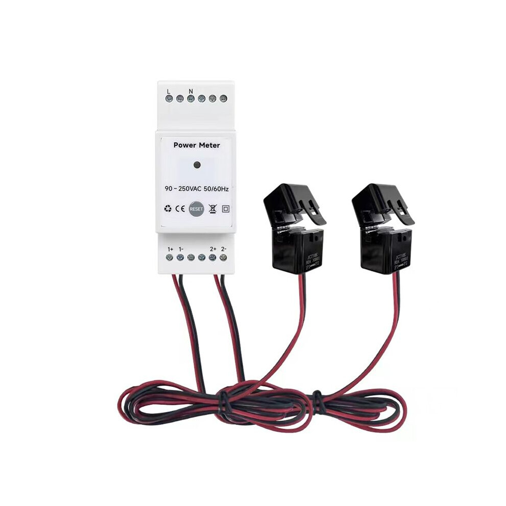 Tuya Life Wifi Meter Bidirectional 2 Channel Din Rail With 80A Ct App Monitor Export And Import Power 6033325821801
