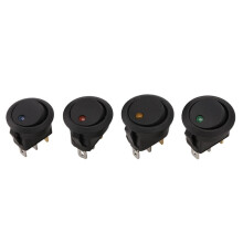 24Pcs Round Dot Rocker Toggle  20A 12V  /Off Control for Car or Boat with LED Light
