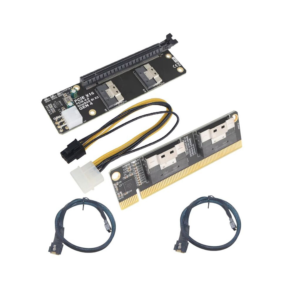 2Port Slimsas 8I X2 To Pcie 4.0 X16 Expansion Card Pci-E 4.0 16X To Slimsas 8I X2 Sff8654 Card Gpu Adapter Card 4711042938133