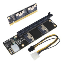 2 In 1 2 Porte SlimSAS 8I X2 A PCIE 4.0 X16 GEN4 Scheda Adattatore per Scheda di Rete, Scheda Grafica, Scheda Video, Scheda di Acquisizione