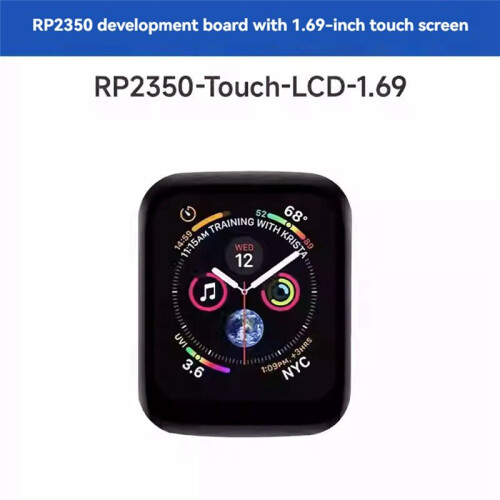 RP2350 Microcontroller Dual-Core ARM Touch LCD Development Board with 1.69-Inch Rounded Corner LCD Touch Screen 1
