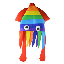 Zeedierenmuts voor Halloween, regenboogkostuumaccessoire van zachte en pluizige stof, comfortabele octopusmuts voor kinderen.